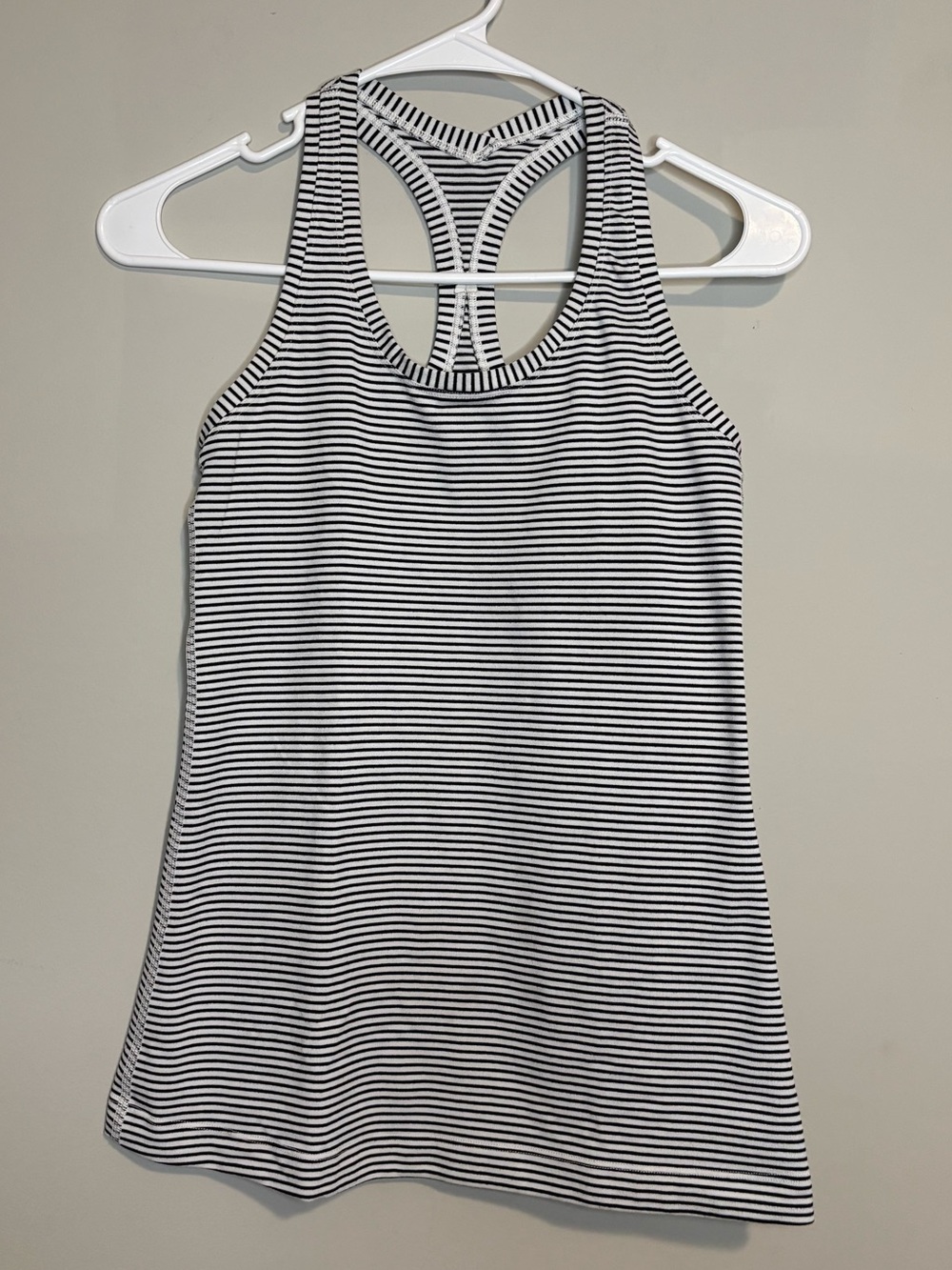 Lululemon Striped Racerback Tank Top - Black & White - Size: 6